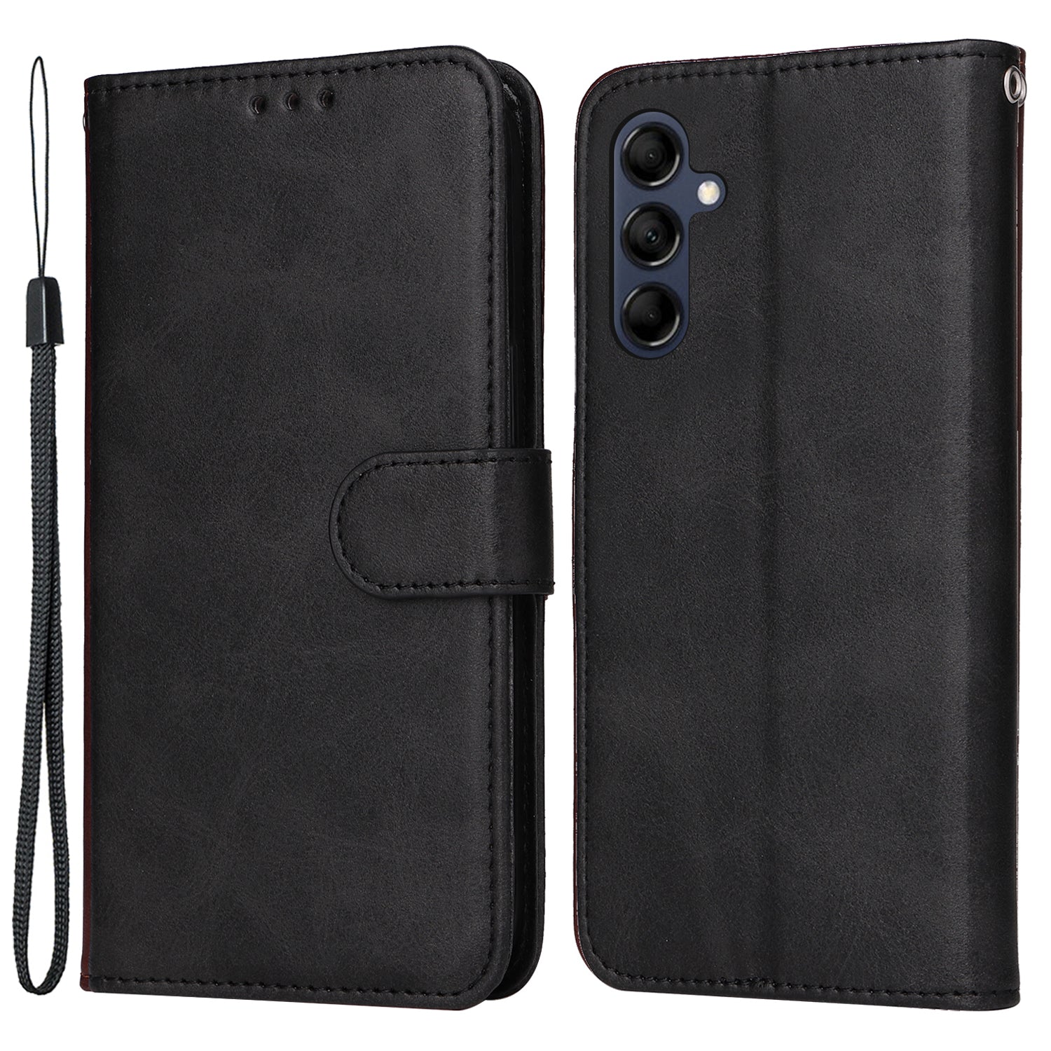 For Samsung Galaxy M14 5G Anti-Dust Phone Shell Calf Texture Stand Phone Case Leather Phone Cover with Strap For Samsung Galaxy M14 5G Anti-Dust Phone Shell Calf Texture Stand Phone Case Leather Phone Cover with Strap